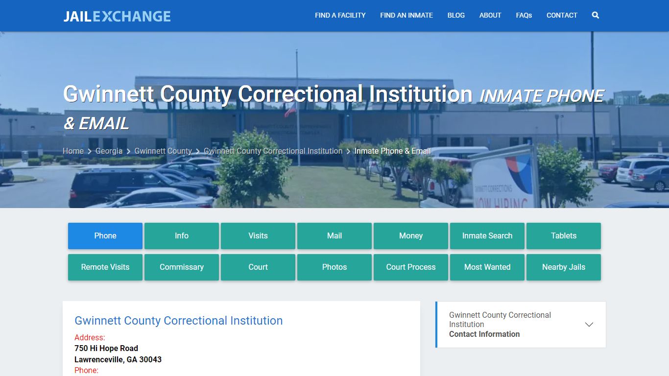 Inmate Phone - Gwinnett County Correctional Institution, GA - Jail Exchange